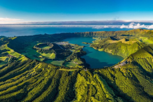 Ilha de São Miguel com sua capital Ponta Delgada Açores Portugal Ilha de São Miguel com sua capital Ponta Delgada Açores Portugal