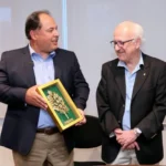 Foto Orlando Bento MTC Presidente Carlos Henrique Martins Teixeira, Jornalista Antônio Claret Guerra